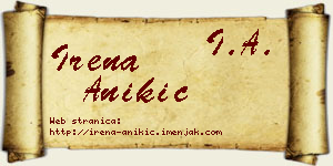 Irena Anikić vizit kartica